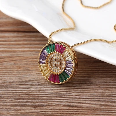 Rainbow Initials Necklaces