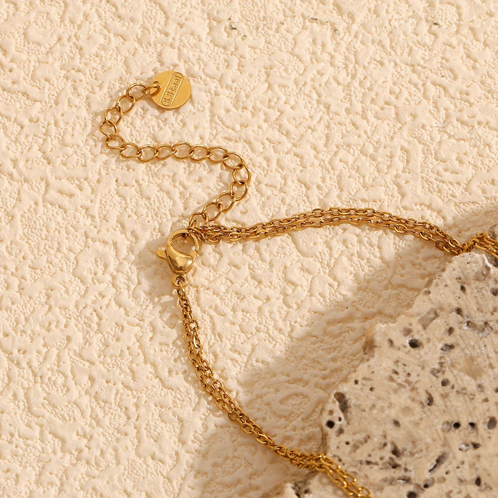 Elegant Double Hollow Heart Necklace