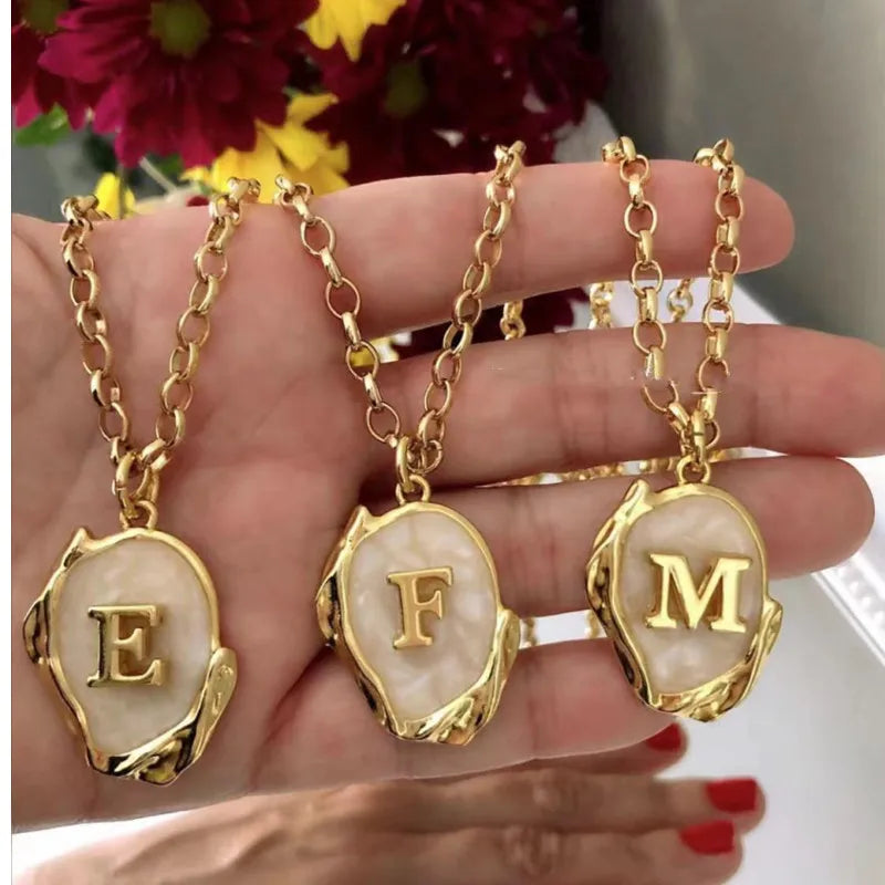 Irregular Initial Necklace