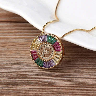 Rainbow Initials Necklaces