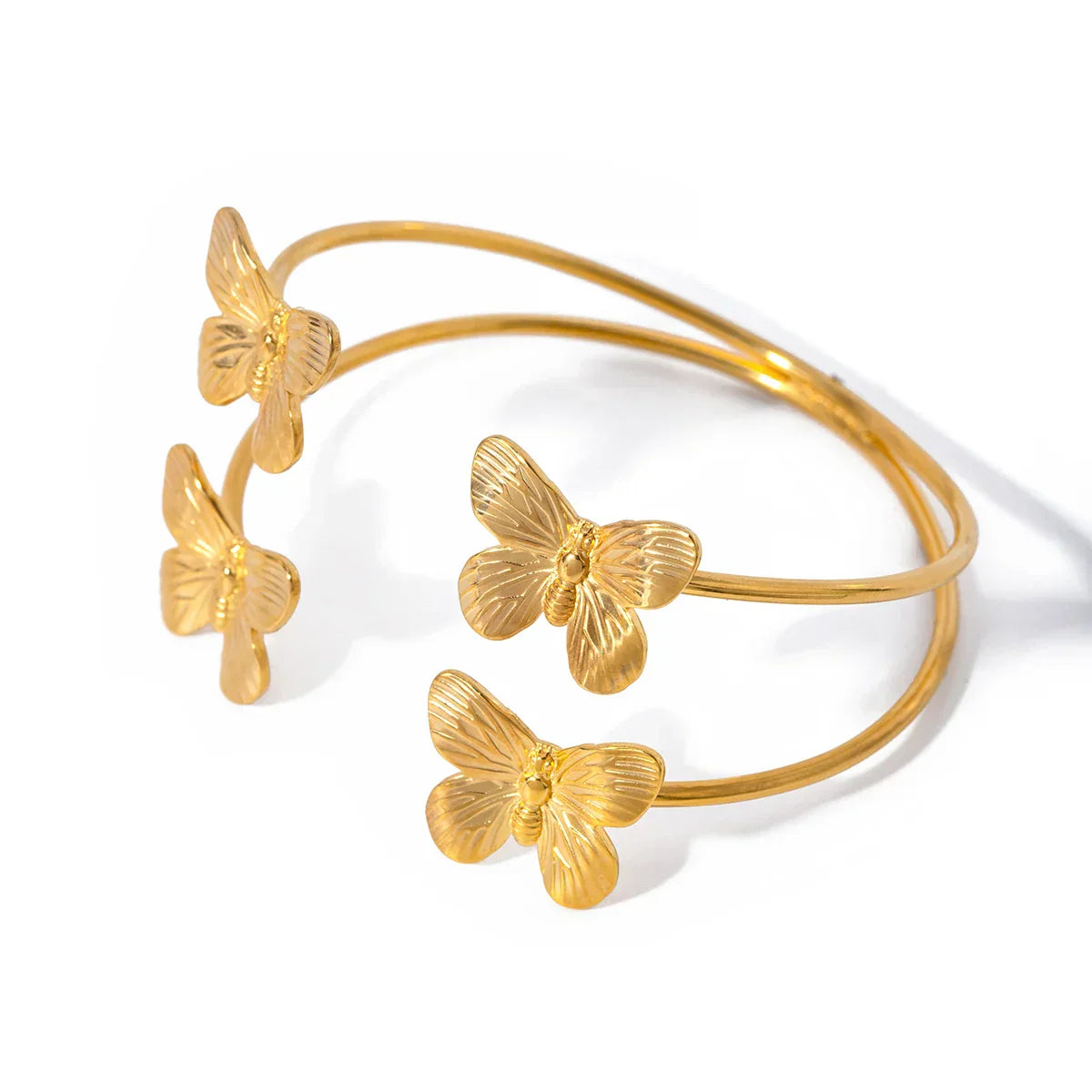 Double Butterfly Open Bracelet