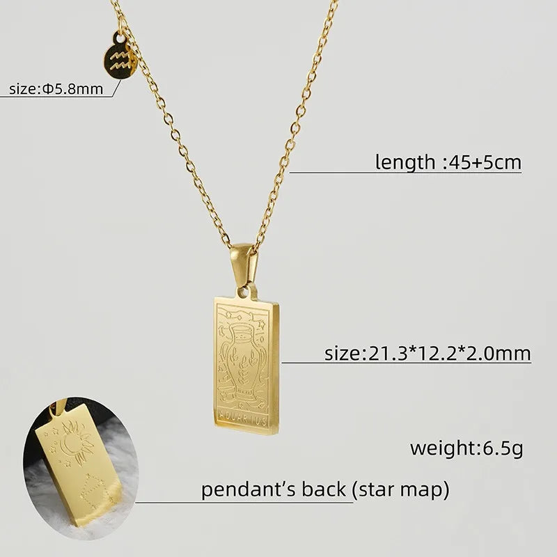 Zodiac Sign Square Necklace