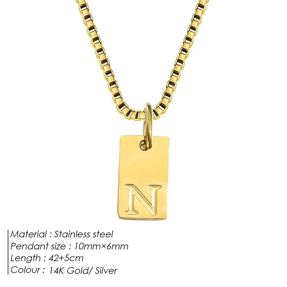 Initial Necklace Engraved A-Z