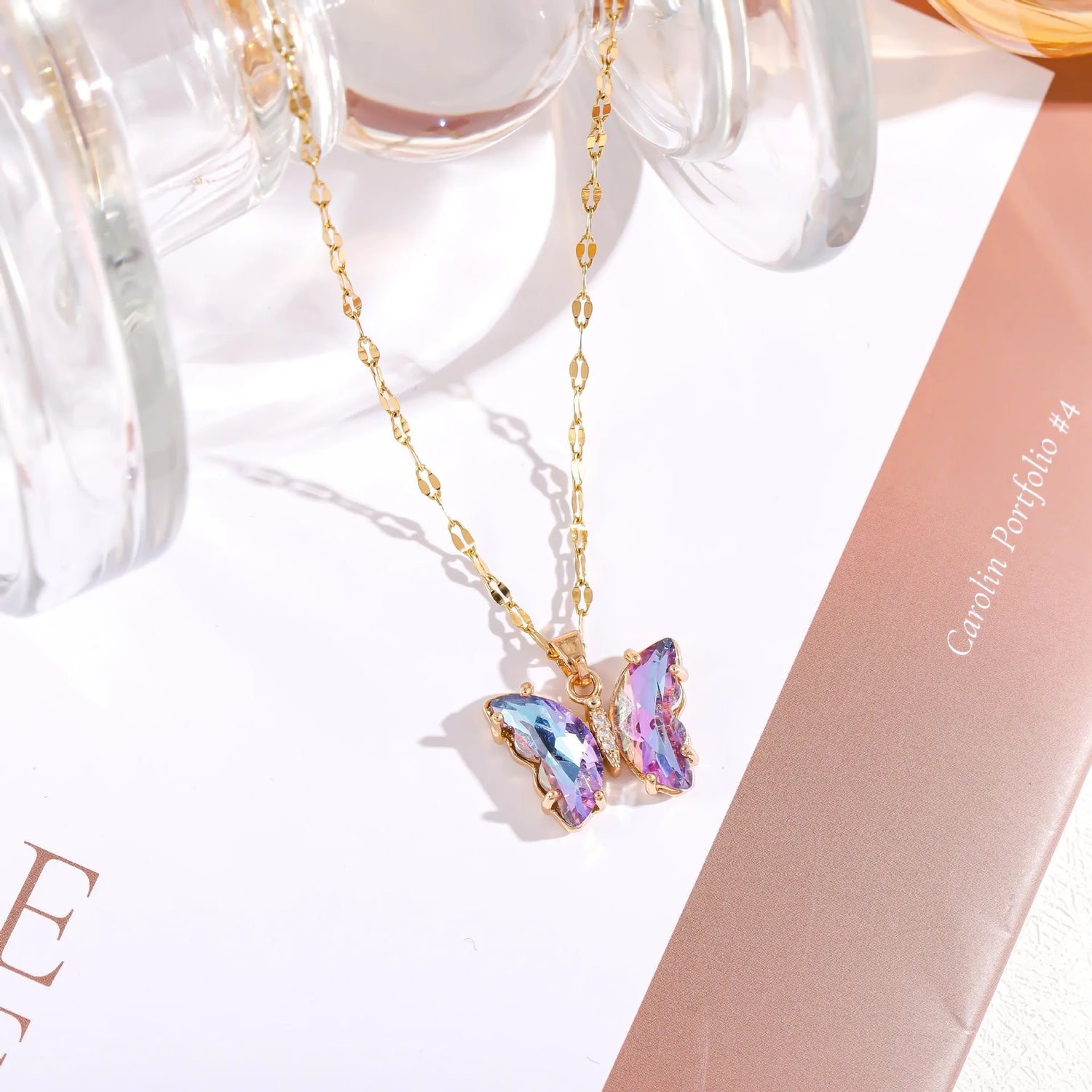 Acrylic butterfly necklace